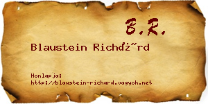 Blaustein Richárd névjegykártya